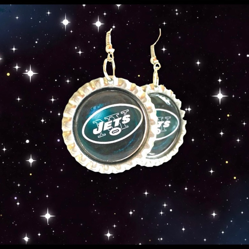 New York JETS Handmade Football Earrings *NEW*